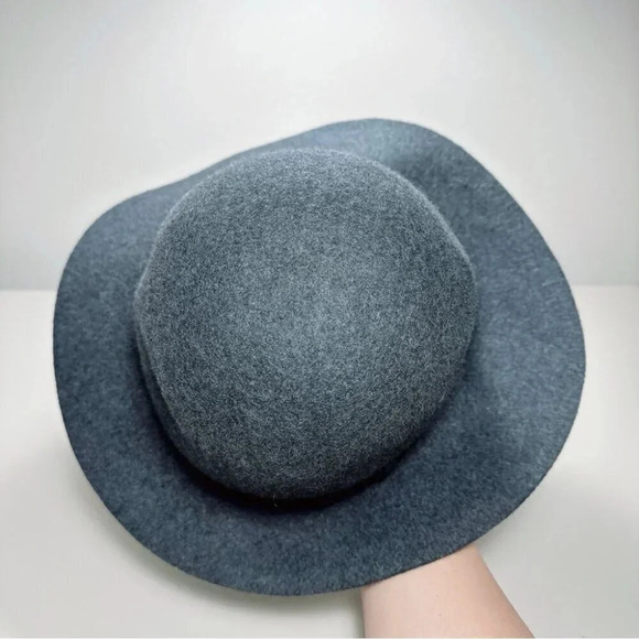 Banana Republic Womens Size M/L Wool Wide Brim Grey Fedora Hat - Picture 7 of 7